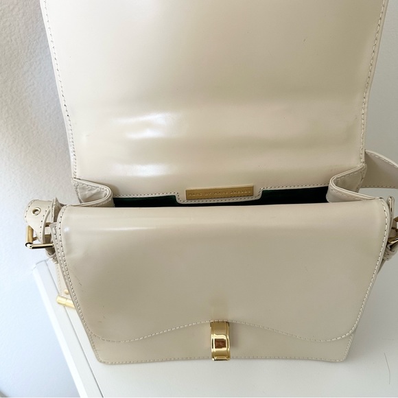 Marc by Marc Jacobs Leather Flap Structured Shoulder Bag in Cream - Picture 7 of 14